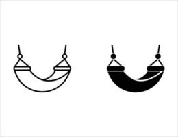 hammock icon. outline icon and solid icon vector