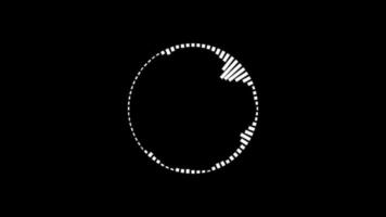 Minimalist Waveform Audio. Abstract White on black sound waves background video