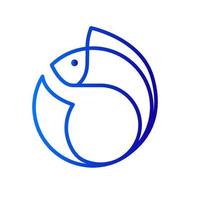 pez logo icono símbolo vector