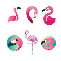 Flamingo Bird logo template design vector