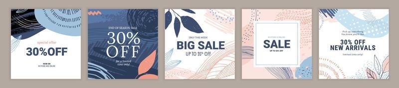 Social media sale banners design. Vector illustration templates suitable for web banners, social media posts, mobile app, internet ads.