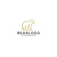 Bear logo template, line art animal, Bear icon vector