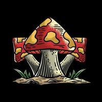 mushroom art vector illustration