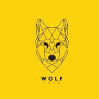 Wolf geometric logo design vector