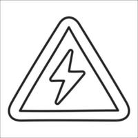 caution. hand drawn EV doodle icon. vector