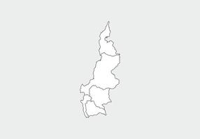 simple mapa administrativo, político y de carreteras mapa vectorial de la isla indonesia de java vector