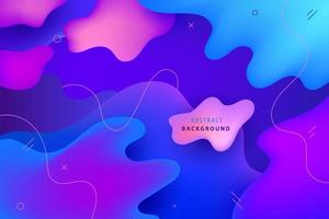 Vector illustration abstract multicolor liquid wavy shapes futuristic banner. Glowing retro waves vector background. Space concept with bubbles.