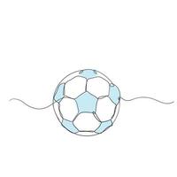 continuous line drawing soccer ball illustration vector isolated drawn