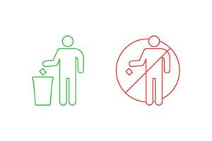 Trash can icon vector design, throw trash in its place and do not litter