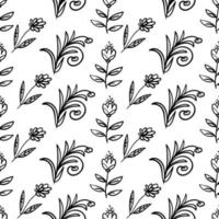 Fantasy tropical flowers. Floral seamless pattern. vector