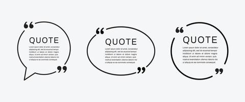 Set of circle quote box frames vector