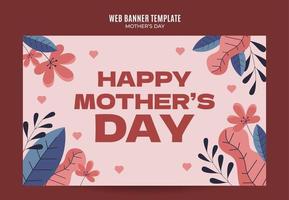 banner web retro del día de la madre feliz para afiche de medios sociales, banner, área espacial y fondo vector