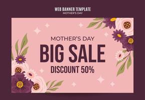 Happy Mother's Day Retro Web Banner for Social Media Poster, banner, space area and background vector