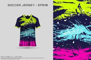 Sports jersey and t-shirt template sports jersey design vector mockup. Sports design for football, racing, gaming jersey. Vector.