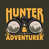 Vintage binocular Hunting and Adventure Emblem Badge vector