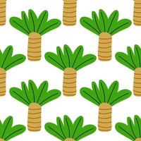 Cute forest seamless pattern with cartoon summer trees in flat style. Woodland background. vector