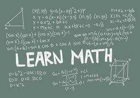 ilustración realista del fondo de la pizarra de matemáticas vector