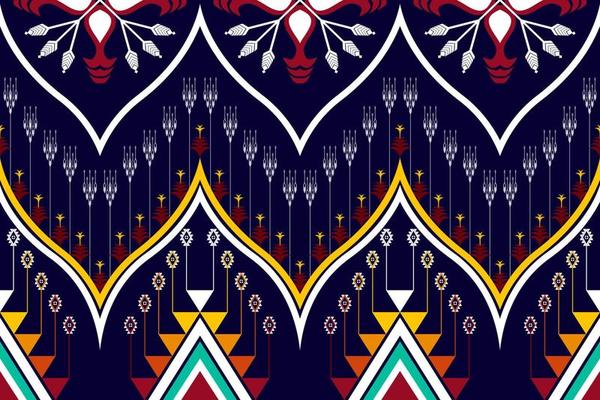 Geometric abstract ethnic pattern design. Aztec fabric carpet mandala ornament ethnic chevron textile decoration wallpaper. Tribal boho native traditional embroidery vector illustrations background