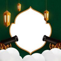 3D rendering, islamic text space with islamic arabic decoration photo