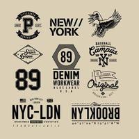 collection of logo and emblem typography design vector