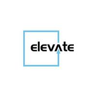 TYPOGRAPHY text logo ELEVATE modern. Isolated white background vector