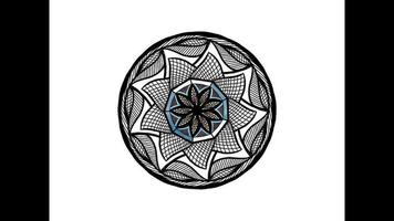 mandala ornament coloring - outline and colored rainbow video