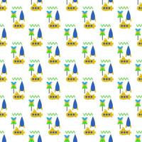 Seamless happy baby doodle playing fabric repeat pattern design art collection illustration background pro download vector