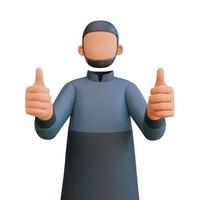 character muslim man showing thumbs up photo