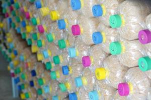 Bag for growing mushrooms in a nursery vessel. Concept of grow up, nature and health. photo