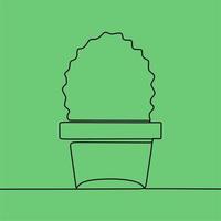 continuous line drawing on plant vector