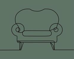 continuous line drawing on sofa vector