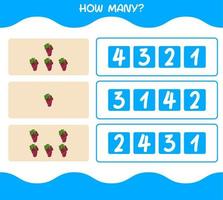 How many cartoon red grape. Counting game. Educational game for pre shool years kids and toddlers vector