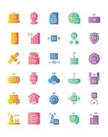 5G Icon Set 30 isolated on white background vector