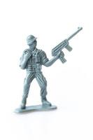 Toy soldier isolated on white background. photo