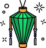 Asian traditional street festival paper lantern vector