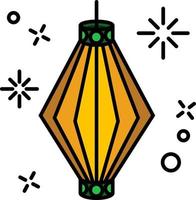 Asian traditional street festival paper lantern vector