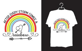 Print rainbow t-shirt design vector