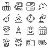 Education vector icons set, in flat design education, school, Collection of modern pictograms and university with elements for mobile concepts and web apps.