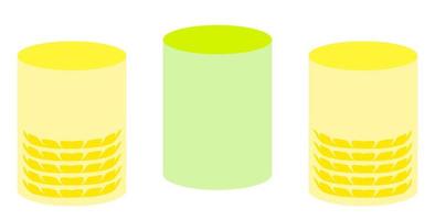 Set of outline silhouette pouffe, padded stool, ottoman. Isometric flat style. vector