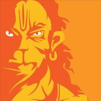 Hanuman Jayanti poster wallpaper design, Hindu God silhouette background, vector banner