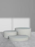 Stage to show cosmetic products 3d renderings. minimalist interior scene with pedestal photo