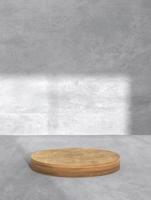 Stage to show cosmetic products 3d renderings. minimalist interior scene with pedestal photo
