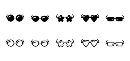 Glasses icon collection isolated on white background. Simple and clean. Vector editable