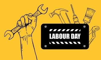 Happy Labour Day banner. 1st May. Design template. Vector illustration