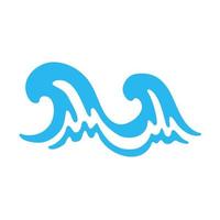 blue water wave line icon in the sea vector