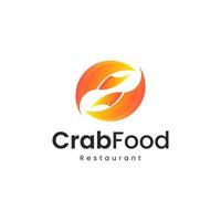 crab claw gradient colorful logo, sea food modern logo vector