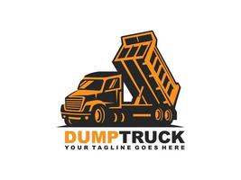 Dump truck logo design vector