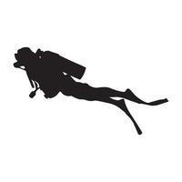 Scuba diving silhouette art vector
