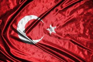 tukey cloth flag Satin Flag Waving Fabric Texture of the Flag photo