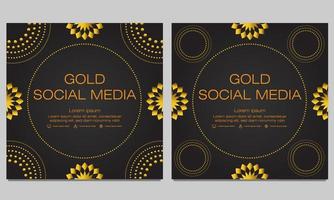 black gold social media post template vector